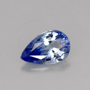 Safira azul natural 1,12ct, formato de pêra, VS