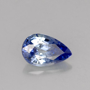 Safira azul natural 1,12ct, formato de pêra, VS