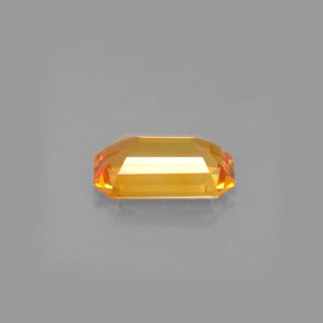 Safira laranja natural 1,38ct, corte esmeralda, VVS-VS