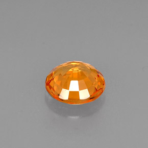 Safira laranja natural 0,60ct, corte redondo, VVS