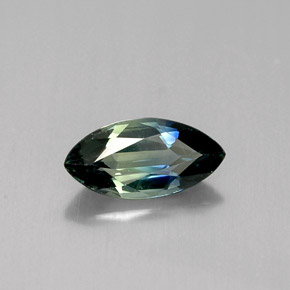 Safira verde natural 0,82ct, marquise, VVS