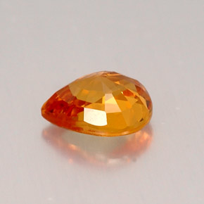 Safira laranja natural 0,76ct, formato de pêra, IF