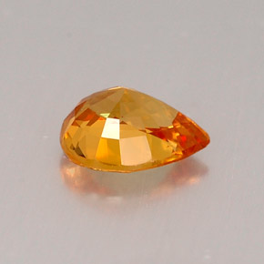 Safira laranja natural 0,69ct, formato de pêra, VVS