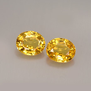 Pedras preciosas de safira amarelo natural de  ct, corte oval, VVS