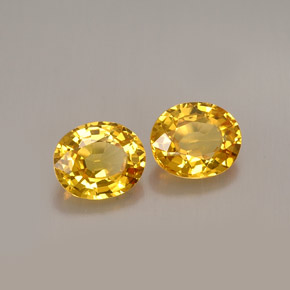 Pedras preciosas de safira amarelo natural de  ct, corte oval, VVS