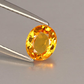 Safira laranja natural 0,87ct, corte oval, VVS