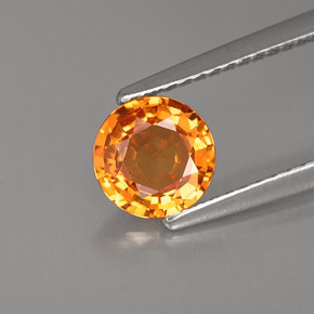 Safira laranja natural 1,07ct, corte redondo, VVS-VS