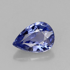Safira azul natural 0,99ct, formato de pêra, VVS-VS