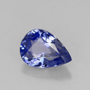 Safira azul natural 0,99ct, formato de pêra, VVS-VS