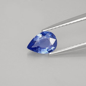 Safira azul natural 0,66ct, formato de pêra, VVS