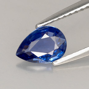 Safira azul natural 0,62ct, formato de pêra, VVS