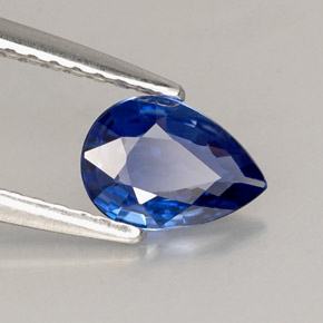 Safira azul natural 0,62ct, formato de pêra, VVS