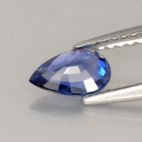 Safira azul natural 0,62ct, formato de pêra, VVS