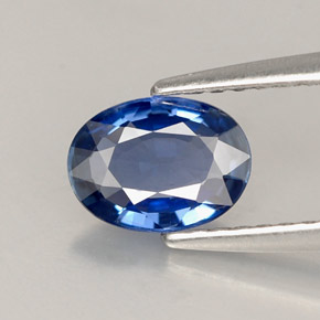 Safira azul natural 0,78ct, corte oval, VVS-VS
