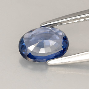 Safira azul natural 0,78ct, corte oval, VVS-VS