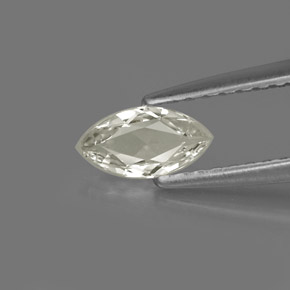 Safira branco natural 0,40ct, marquise, VVS