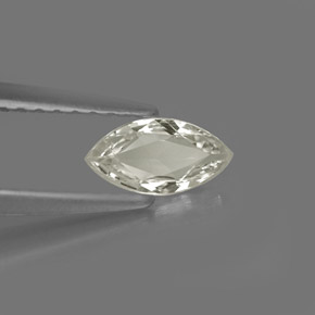 Safira branco natural 0,40ct, marquise, VVS