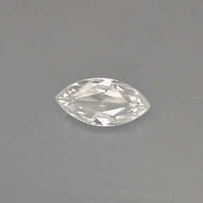 Safira branco natural 0,49ct, marquise, VVS