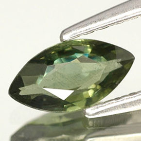 Safira verde natural 0,50ct, marquise, VS