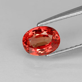 Safira laranja natural 0,86ct, corte oval, VVS-VS