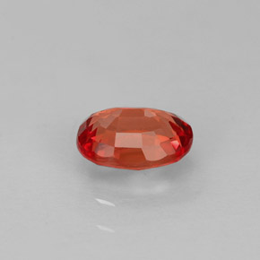 Safira laranja natural 0,86ct, corte oval, VVS-VS
