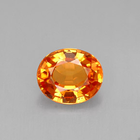 Safira laranja natural 0,76ct, corte oval, IF