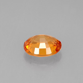 Safira laranja natural 0,76ct, corte oval, IF