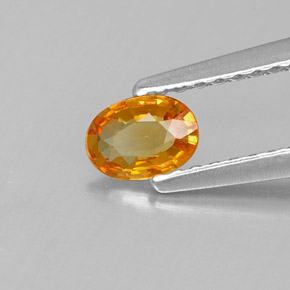 Safira amarelo natural 0,28ct, corte oval, VS