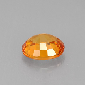 Safira laranja natural 0,82ct, corte oval, VVS-VS