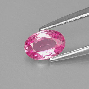 Safira rosa natural 0,59ct, corte oval, VS