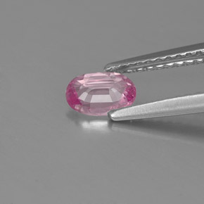 Safira rosa natural 0,50ct, corte oval, VS-SI