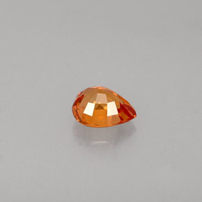 Safira laranja natural 0,61ct, formato de pêra, VVS