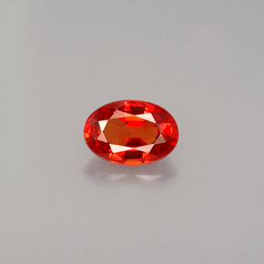 Safira laranja natural 0,61ct, corte oval, IF