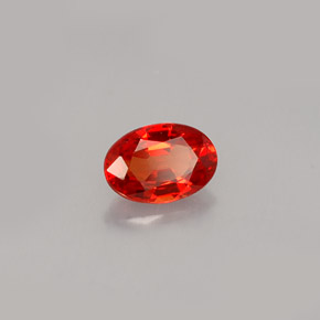 Safira laranja natural 0,61ct, corte oval, IF