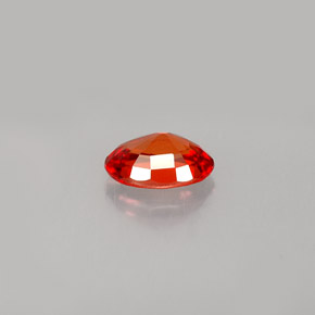 Safira laranja natural 0,61ct, corte oval, IF