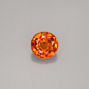 Safira laranja natural 0,66ct, corte redondo, VS