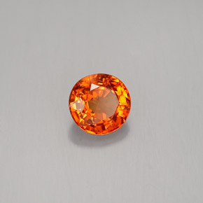 Safira laranja natural 0,66ct, corte redondo, VS