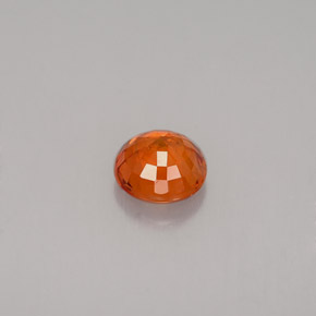 Safira laranja natural 0,66ct, corte redondo, VS