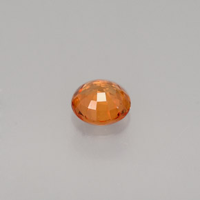 Safira laranja natural 0,58ct, corte redondo, VVS-VS
