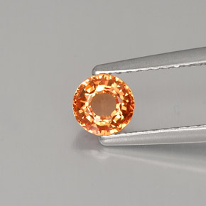 Safira laranja natural 0,57ct, corte redondo, VVS