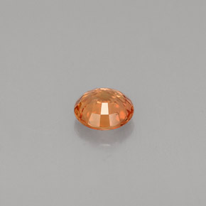 Safira laranja natural 0,57ct, corte redondo, VVS