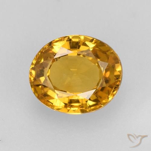 0.77ct Natural Laranja Dourado Profundo Safira, oval, VVS-VS