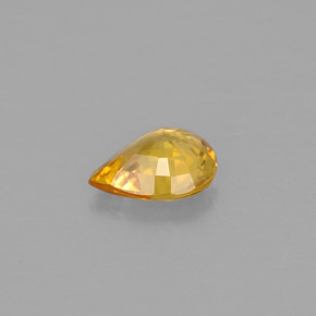 Safira amarelo natural 0,54ct, formato de pêra, VVS