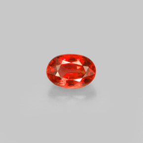 Safira laranja natural 0,71ct, corte oval, VS