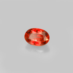 Safira laranja natural 0,71ct, corte oval, VS
