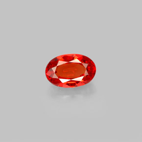 Safira laranja natural 0,68ct, corte oval, VVS