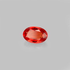 Safira laranja natural 0,68ct, corte oval, VVS