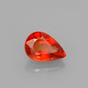 Safira laranja natural 0,64ct, formato de pêra, VS