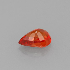 Safira laranja natural 0,64ct, formato de pêra, VS