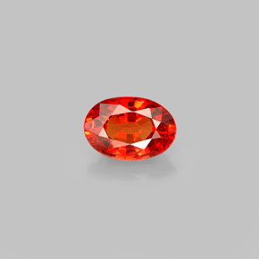 Safira laranja natural 0,64ct, corte oval, VVS-VS